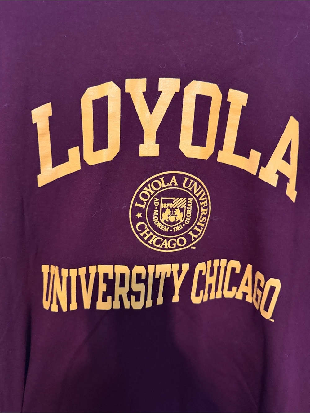Champion Maroon Loyola University Chicago Tee with Gold Lettering - Picture 5 of 5